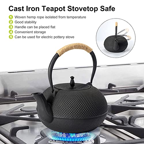 suyika Japanese Tetsubin Tea Kettle Cast Iron Teapot with Stainless Steel Infuser 60 oz/1800 ml - Image 3