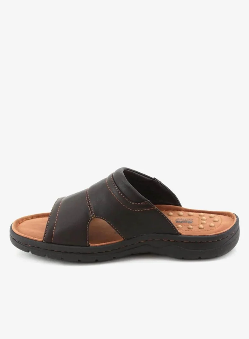 Bata Brown Cross Strap Comfort Slides for Men | Best Price UAE