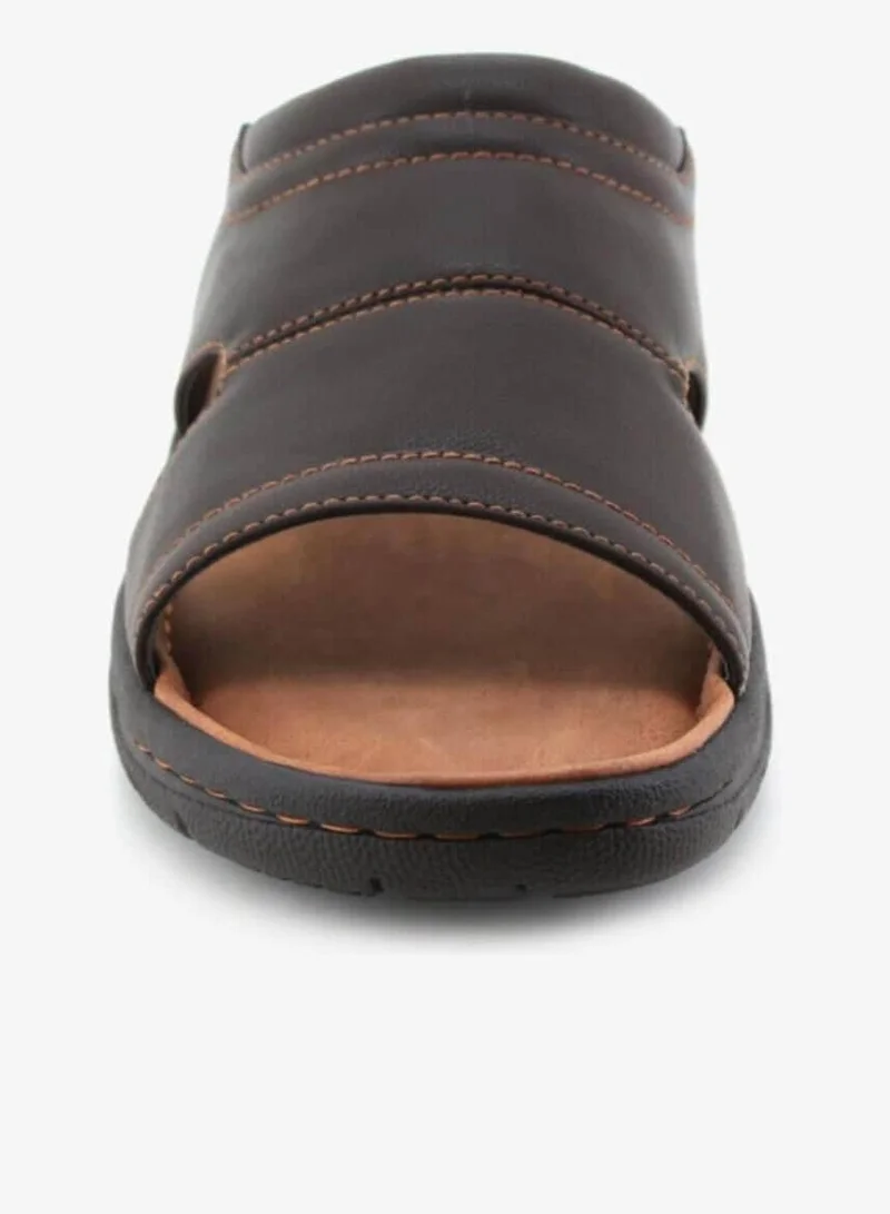 Bata Brown Cross Strap Comfort Slides for Men | Best Price UAE
