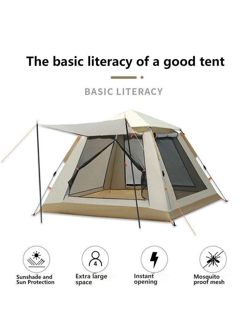 founder Camping Tent, 3-5 Person Family Automatic Instant Tent With Carry Bag, Foldable Outdoor Tent with Mesh Windows 2 Doors, Waterproof Windproof Pop Up Tent for Camping, Hiking - Image 2