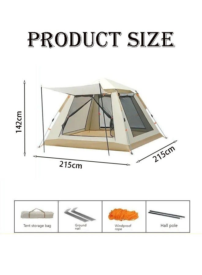 founder Camping Tent, 3-5 Person Family Automatic Instant Tent With Carry Bag, Foldable Outdoor Tent with Mesh Windows 2 Doors, Waterproof Windproof Pop Up Tent for Camping, Hiking - Image 4