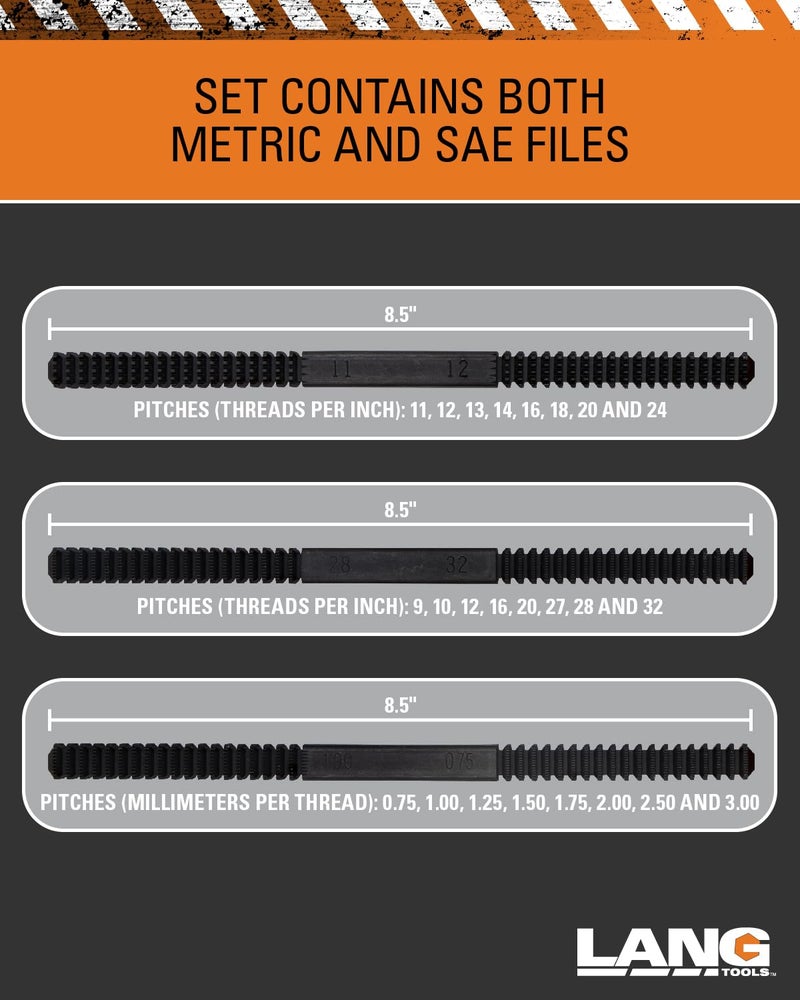 Lang Tools 2573 3-Piece Thread Restorer File Set , Black - Image 3