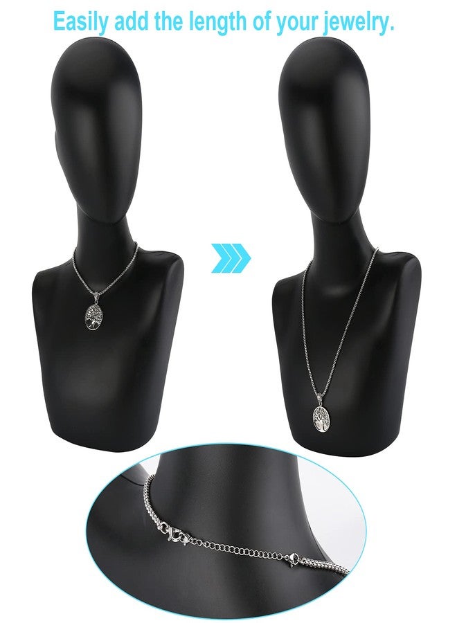 UUBAAR 12 PCS Necklace Extenders - Stainless Steel Necklace Extension Chain for Jewelry, Bracelets & Anklets (1"-6" Lengths, Silver) - Image 4