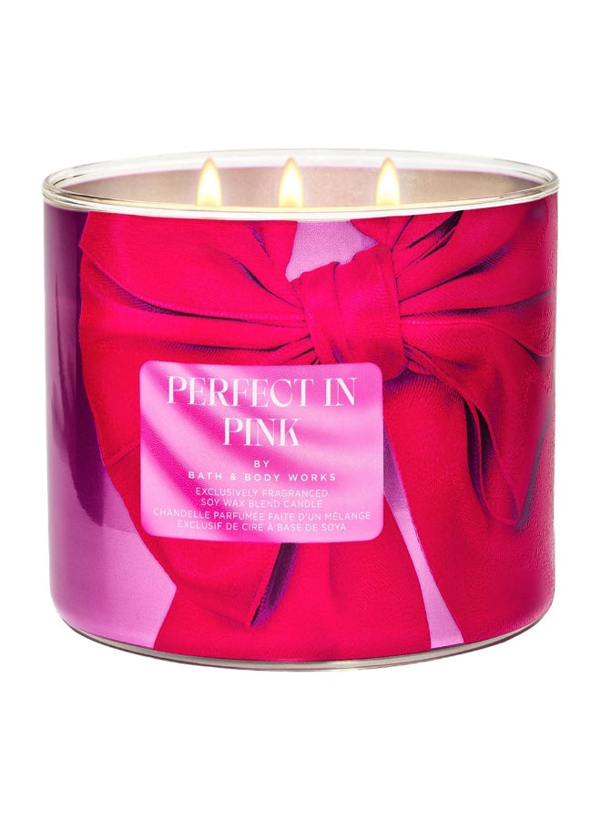 Bath & Body Works Perfect In Pink 3-Wick Candle 