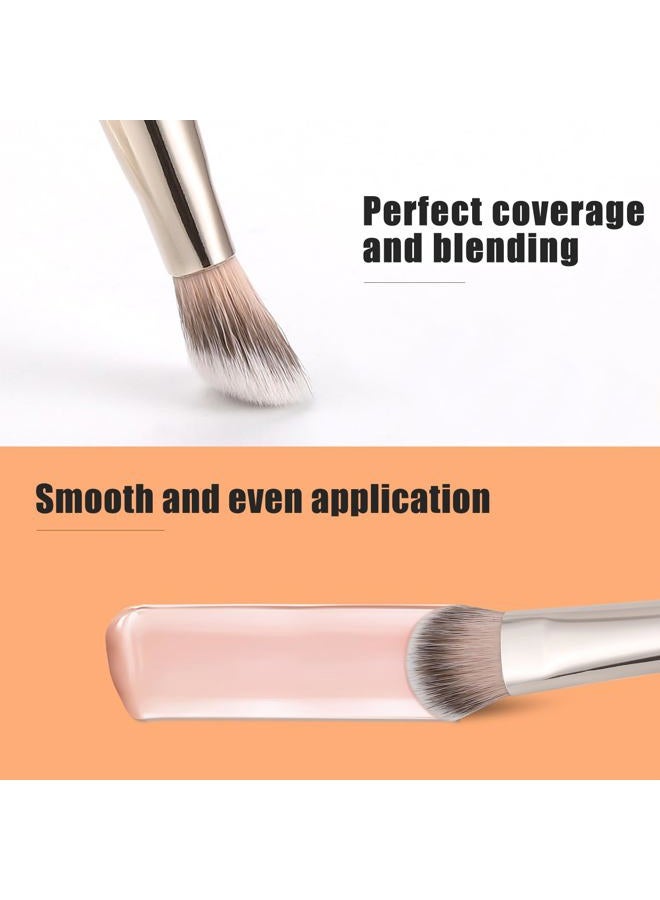 TEOYALL Under-Eye Concealer Brush, Small Flat Angled Synthetic Bristles Flawless Coverage Multitask Brush with Liquid Cream Powder - Image 4