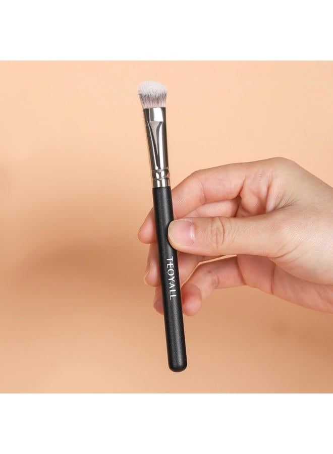 TEOYALL Under-Eye Concealer Brush, Small Flat Angled Synthetic Bristles Flawless Coverage Multitask Brush with Liquid Cream Powder - Image 5