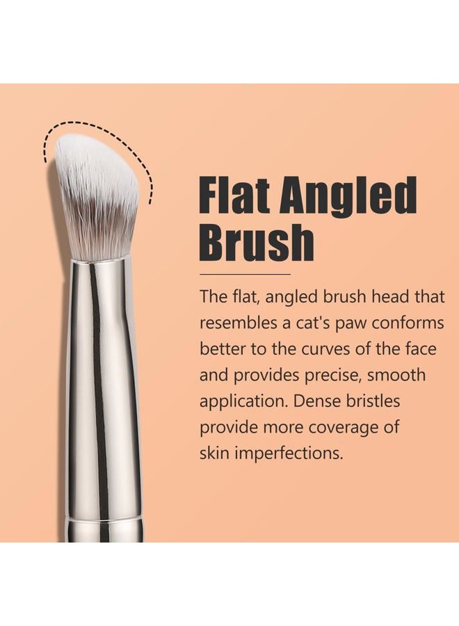 TEOYALL Under-Eye Concealer Brush, Small Flat Angled Synthetic Bristles Flawless Coverage Multitask Brush with Liquid Cream Powder - Image 2