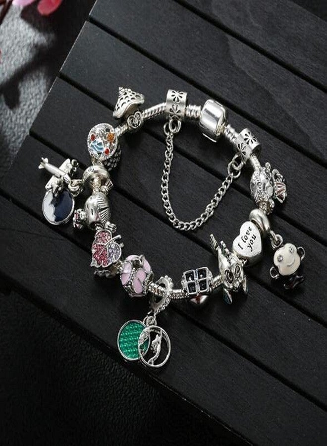MIADEAL Monkey Theme Charms Bracelet, Pandora Compatible, Pink Edition (Curious Monkey) - Image 4