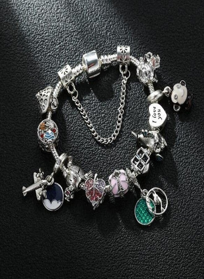 MIADEAL Monkey Theme Charms Bracelet, Pandora Compatible, Pink Edition (Curious Monkey) - Image 3