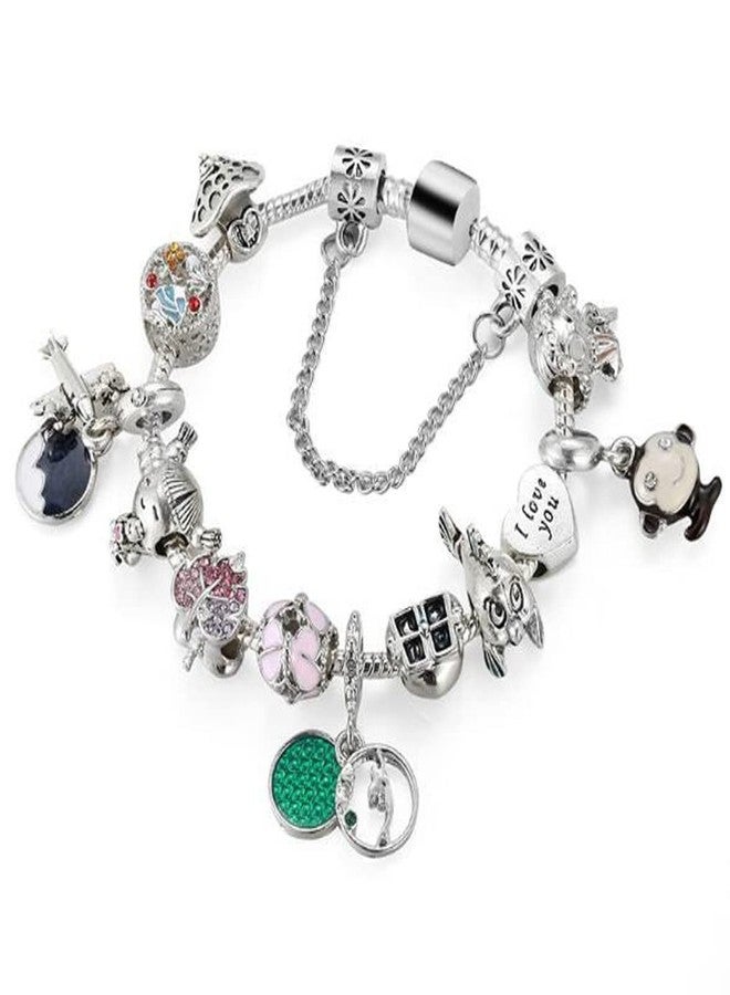 MIADEAL Monkey Theme Charms Bracelet, Pandora Compatible, Pink Edition (Curious Monkey) - Image 2