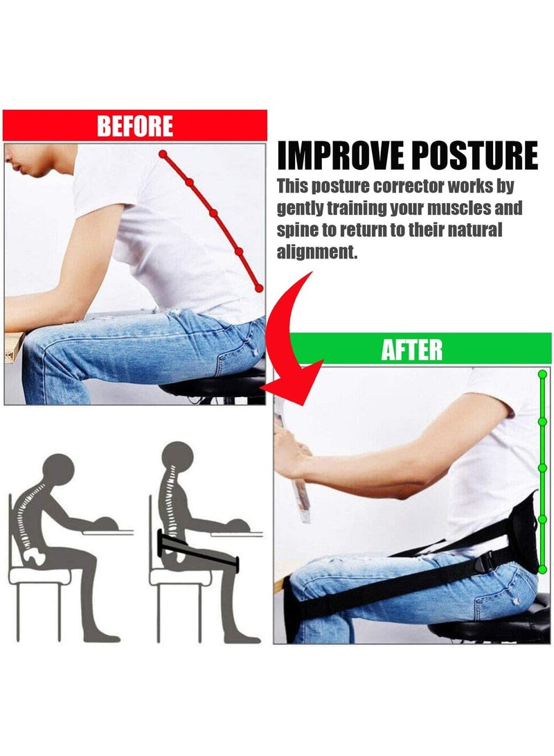 Posture correction brace, lower back support while sitting with an adjustable posture belt for additional support to improve body posture and reduce lower back pain. - Image 3