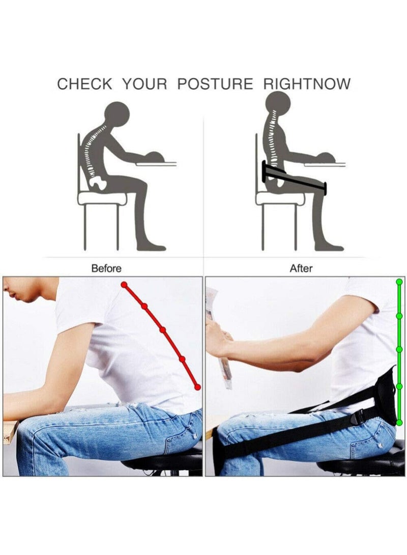 Posture correction brace, lower back support while sitting with an adjustable posture belt for additional support to improve body posture and reduce lower back pain. - Image 2