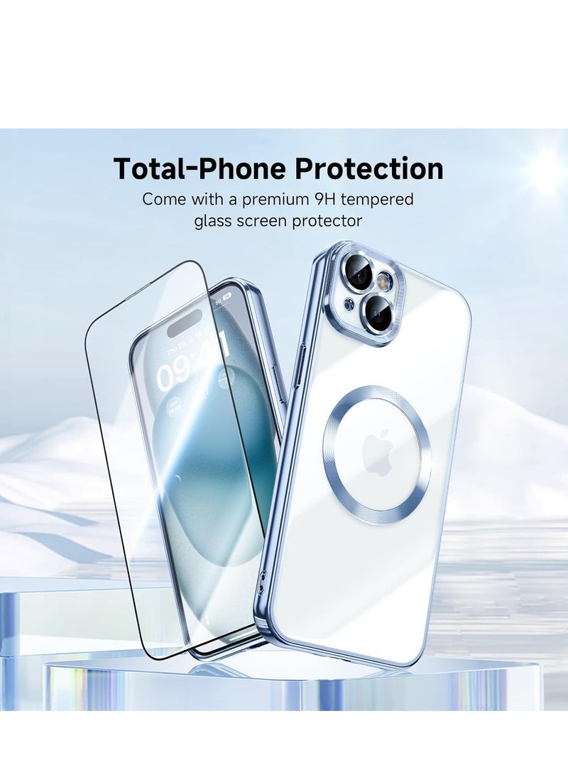 ELTRAZONE iPhone 15 Case with Integrated Camera Lens Protection [TOP N56 Magnets] [Military Grade Drop Protection] for Magsafe Women Men iPhone 15 Cover Case 6.1" Blue - Image 2