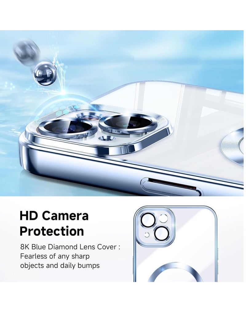 ELTRAZONE iPhone 15 Case with Integrated Camera Lens Protection [TOP N56 Magnets] [Military Grade Drop Protection] for Magsafe Women Men iPhone 15 Cover Case 6.1" Blue - Image 3