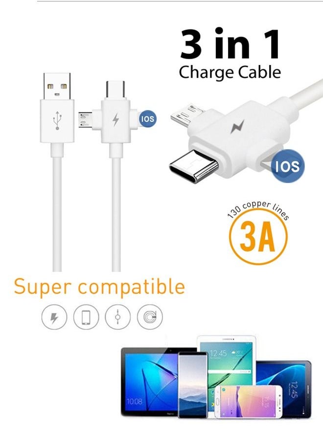 20W Dual Port Power Adapter PD+QC3.0 Quick Charger with 3 in 1 Charge Cable Compatible with iPhone Switch Samsung Huawei Xiaomi HTC