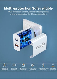 WooFree 20W Dual Port Power Adapter PD+QC3.0 Quick Charger with 3 in 1 Charge Cable Compatible with iPhone Switch Samsung Huawei Xiaomi HTC  - Image 5