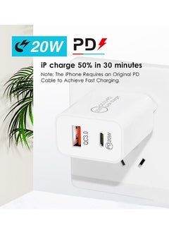WooFree 20W Dual Port Power Adapter PD+QC3.0 Quick Charger with 3 in 1 Charge Cable Compatible with iPhone Switch Samsung Huawei Xiaomi HTC  - Image 2