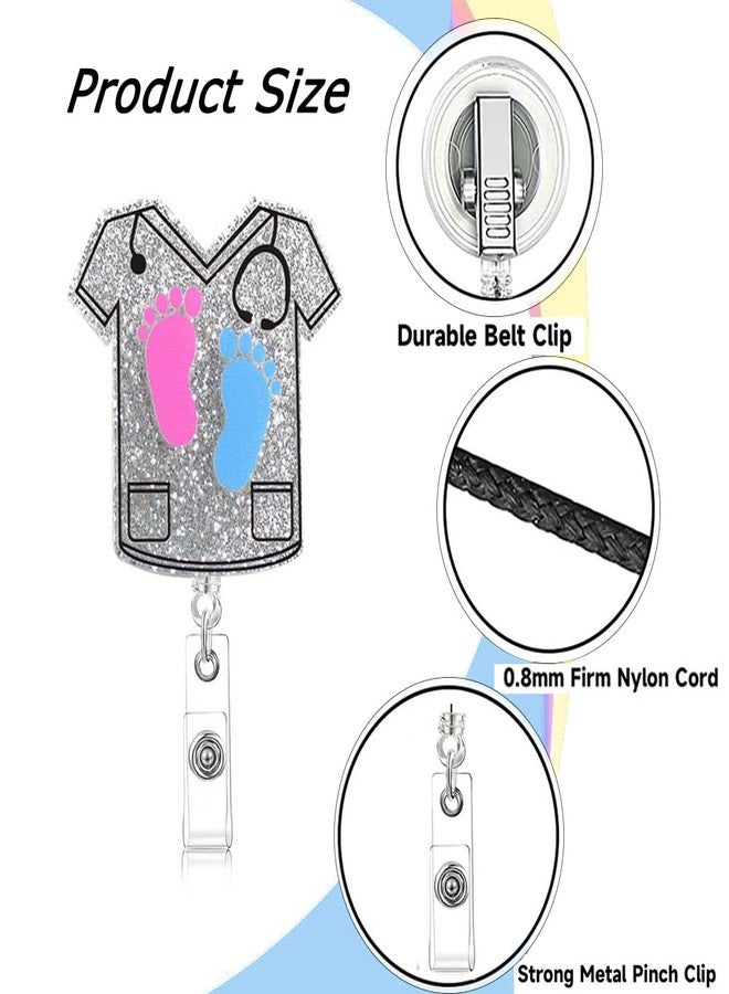 Lantintop Nurse Badge Reel Retractable Resin Badge Holder Nursing Name ID Badge Reel Accessories with 360 Degree Swivel Alligator Clip for Nurses Teacher Student Doctor (Clothe 2)… - Image 2
