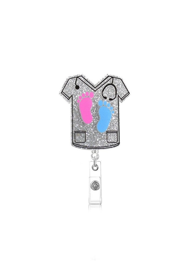 Lantintop Nurse Badge Reel Retractable Resin Badge Holder Nursing Name ID Badge Reel Accessories with 360 Degree Swivel Alligator Clip for Nurses Teacher Student Doctor (Clothe 2)… - Image 1