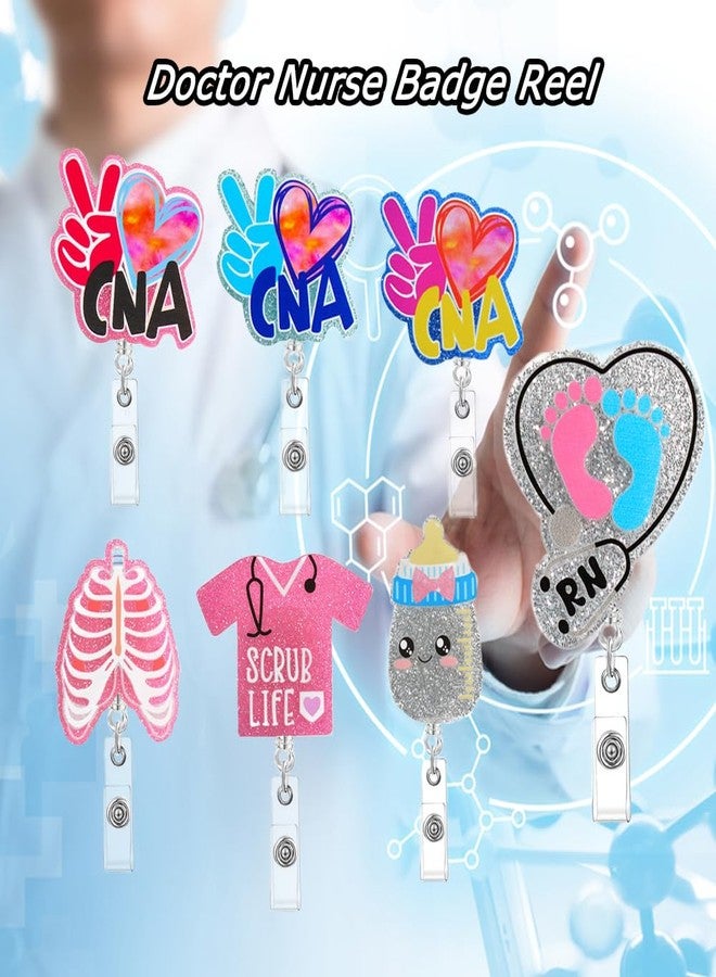 Lantintop Nurse Badge Reel Retractable Resin Badge Holder Nursing Name ID Badge Reel Accessories with 360 Degree Swivel Alligator Clip for Nurses Teacher Student Doctor (Clothe 2)… - Image 3