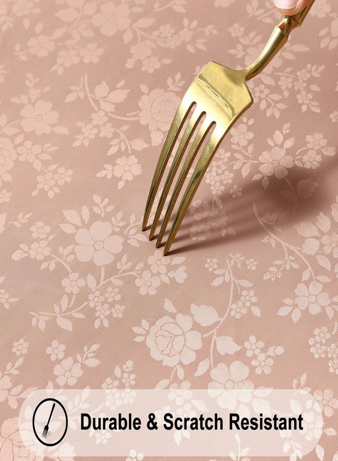 smiry مفرش طاولة مستطيل من سميري، مفارش طاولة من الفينيل المتين المقاوم للماء، غطاء طاولة قابل للمسح والغسل للمطبخ وغرفة الطعام (لون بيج، 60 بوصة × 102 بوصة) - Image 5