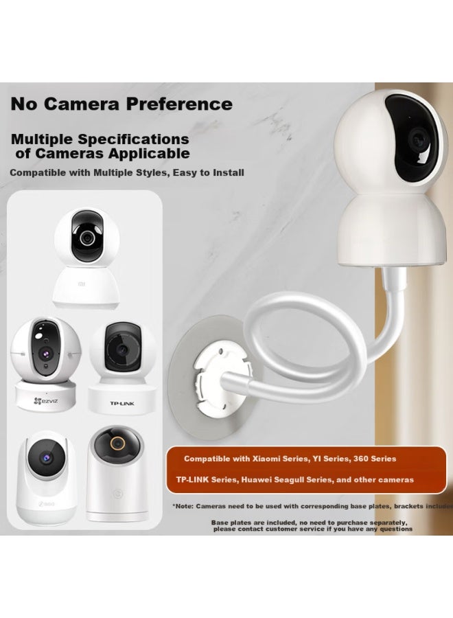 Win Potential Yingqian Wall Mount Bracket For Xiaomi Cameras, No Drilling Required, Compatible With C700/C500/C300/720P/2K/2/3 Ptz Cameras And Xiaobai Surveillance Cameras, Wall Mount With Flexible Hose - Image 1