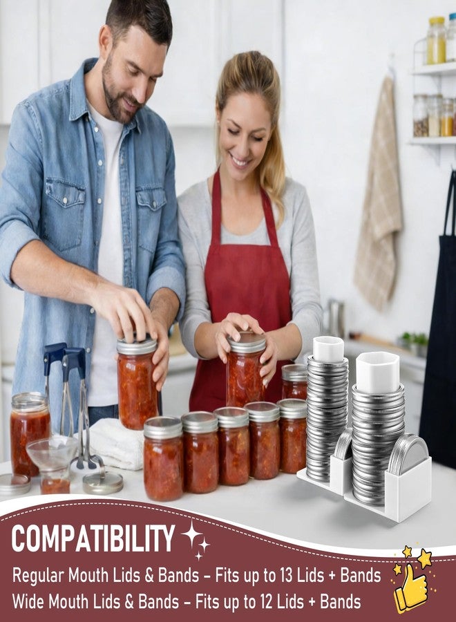 Feekoon Mason Jar Lid Organizer & Holder 2 Pack, Lid Storage Organizer for Regular & Wide Mouth, Removable Sleeve Design Holds 20 Lids & 20 Rings, Mason Jar Accessories for Kitchen Cabinet Storage - Image 3