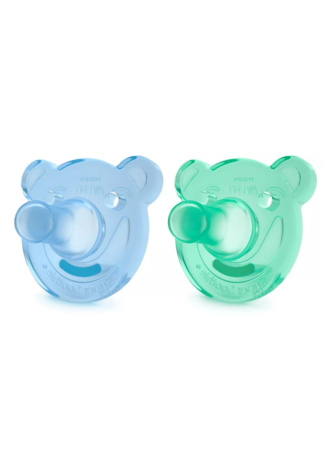 Philips Avent 2-Piece Teething Pacifier - Blue/Green - Image 1