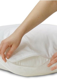 أسرار واقي وسادة ممتاز مقاوم للماء - غطاء وسادة بسحاب، أغطية ناعمة ومريحة مقاومة لحشرات السرير، آمن ضد الحساسية ويحمي من الأوساخ والفتات، حماية سائلة هادئة غير مزعجة بنسبة 100%، أبيض 75 × 50 سم - 4 غطاء وسادة  - Image 4