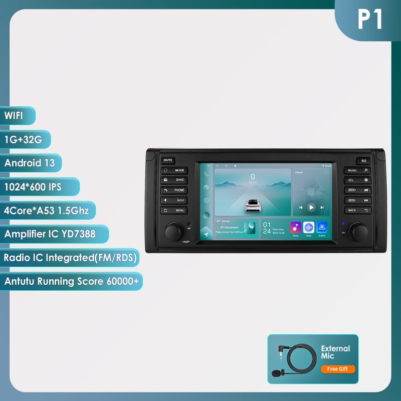 The 7-Inch Overseas Version Is Suitable For Bmw E39 E53 X5 Navigation Android Large Screen Car Navigation Reversing Image Gps - Image 1