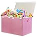 popoly 122L Large Toy Box Chest with Lid Foldable Toy Storage Organizer Bin Boxes with Removable Divider for Kids Boys Girls Nursery Playroom 26x17 x17Linen Pink - Image 3