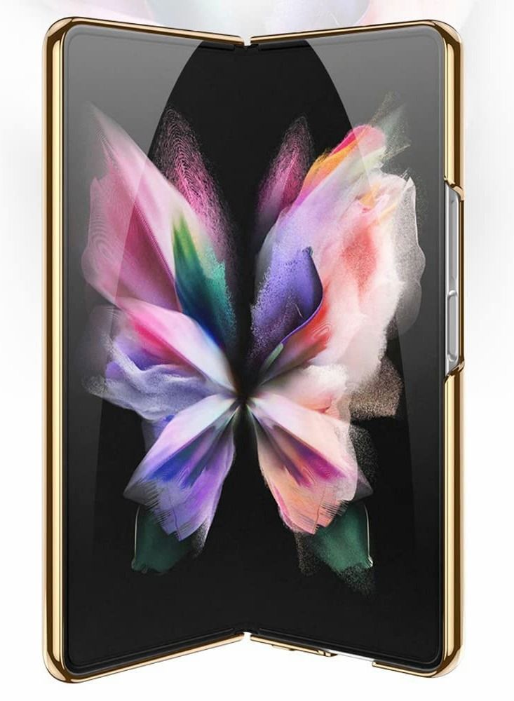 Y&D Case for Samsung Galaxy Z Fold 3 Cover Luxury Plating Plastic Crystal Finish Pattern Protection Bumper 5G 2021 (Discovery Edition) - Image 4