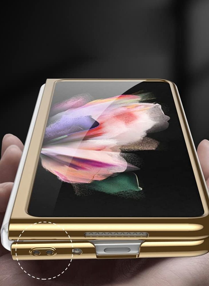 Y&D Case for Samsung Galaxy Z Fold 3 Cover Luxury Plating Plastic Crystal Finish Pattern Protection Bumper 5G 2021 (Discovery Edition) - Image 5
