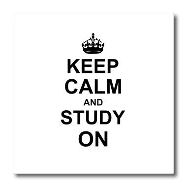 3dRose ht_157775_2 Keep Calm and Study on Carry on Studying College University Student Humor- Iron on Heat Transfer, 6 by 6-Inch, for White Material - Image 2