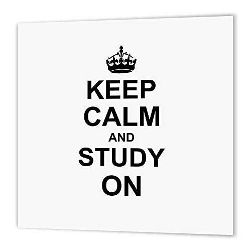 3dRose ht_157775_2 Keep Calm and Study on Carry on Studying College University Student Humor- Iron on Heat Transfer, 6 by 6-Inch, for White Material - Image 1