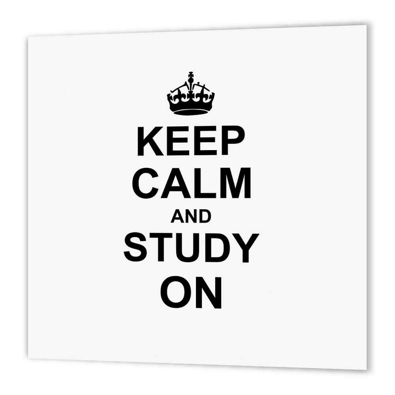 3dRose ht_157775_2 Keep Calm and Study on Carry on Studying College University Student Humor- Iron on Heat Transfer, 6 by 6-Inch, for White Material - Image 5