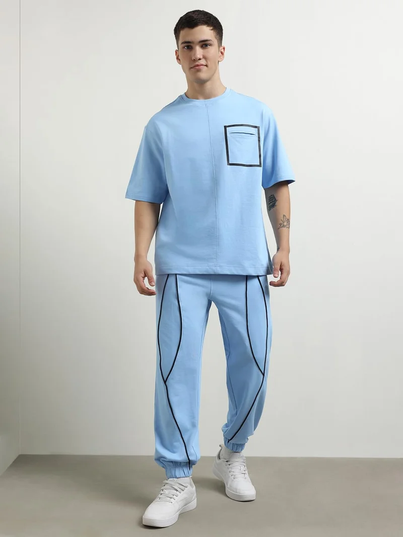NOBERO Stylish Powder Blue Co-ord Set for Men
