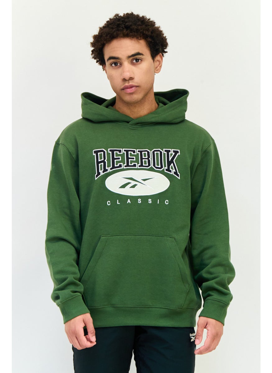 Reebok Men Sportswear Fit Long Sleeve Outdoor Hoodie, Olive  - Image 1