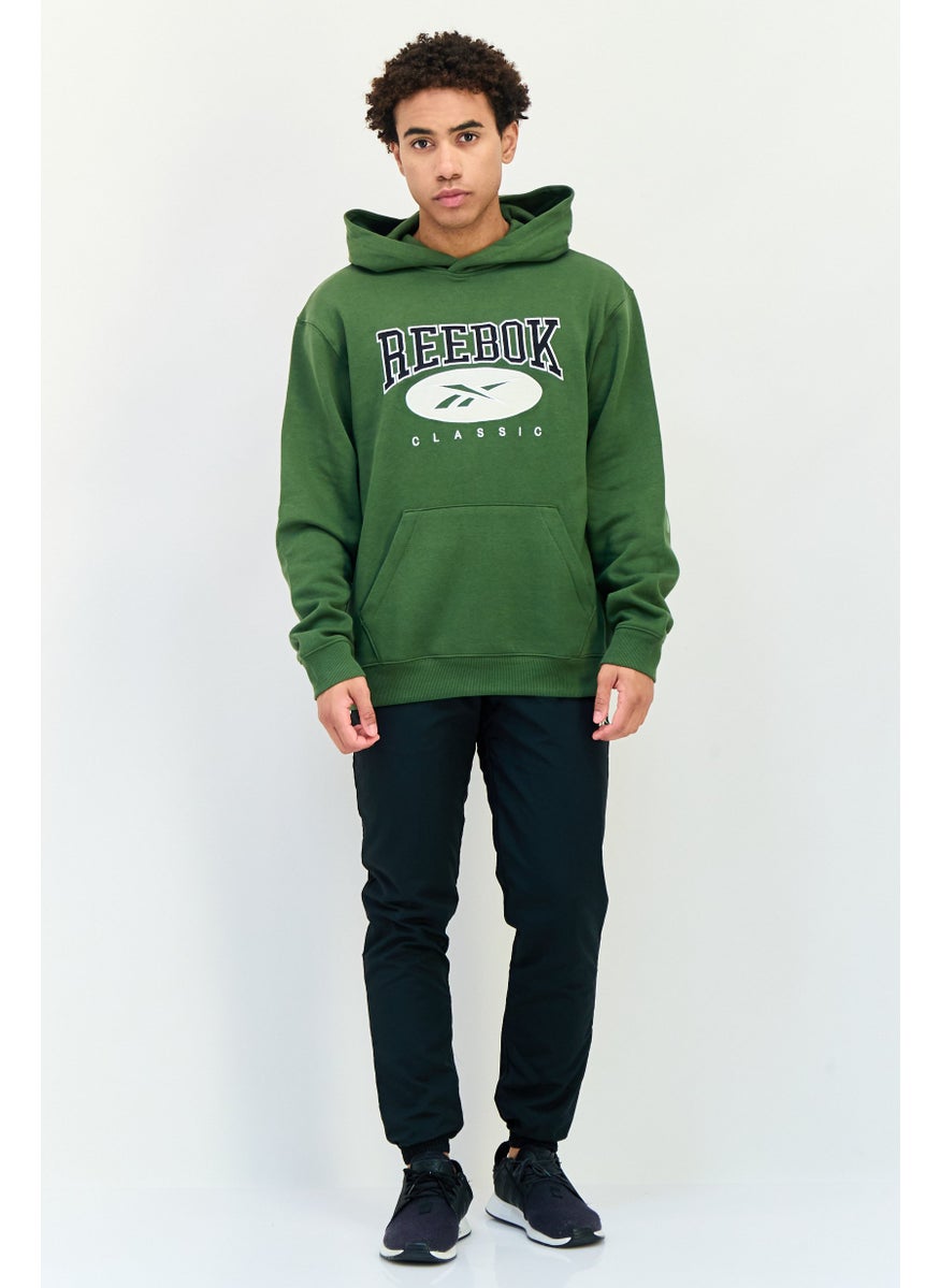 Reebok Men Sportswear Fit Long Sleeve Outdoor Hoodie, Olive  - Image 2