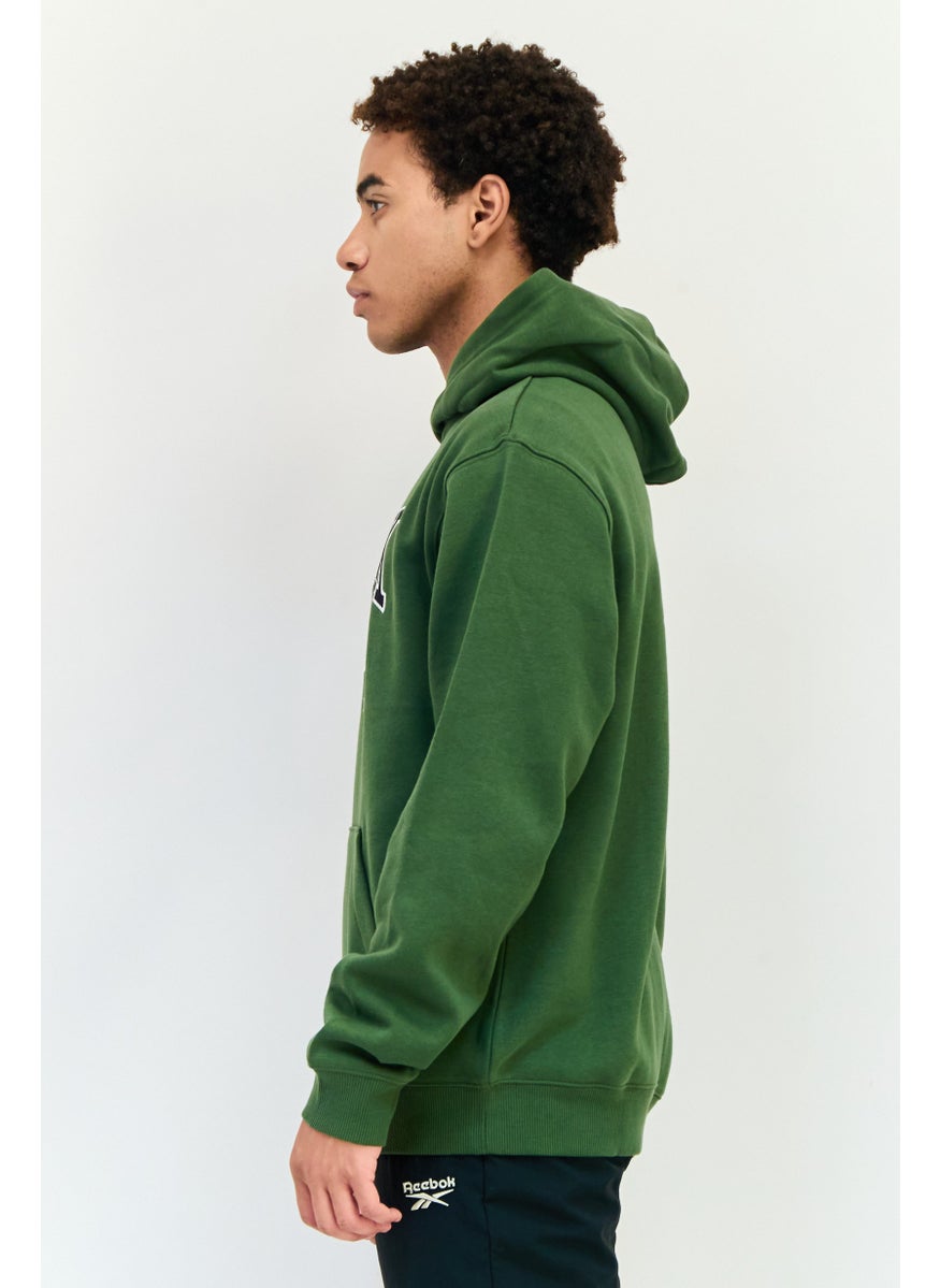 Reebok Men Sportswear Fit Long Sleeve Outdoor Hoodie, Olive  - Image 4