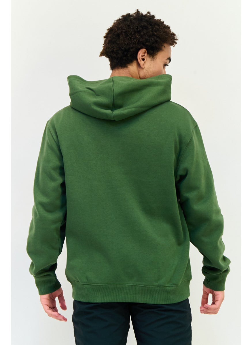Reebok Men Sportswear Fit Long Sleeve Outdoor Hoodie, Olive  - Image 3