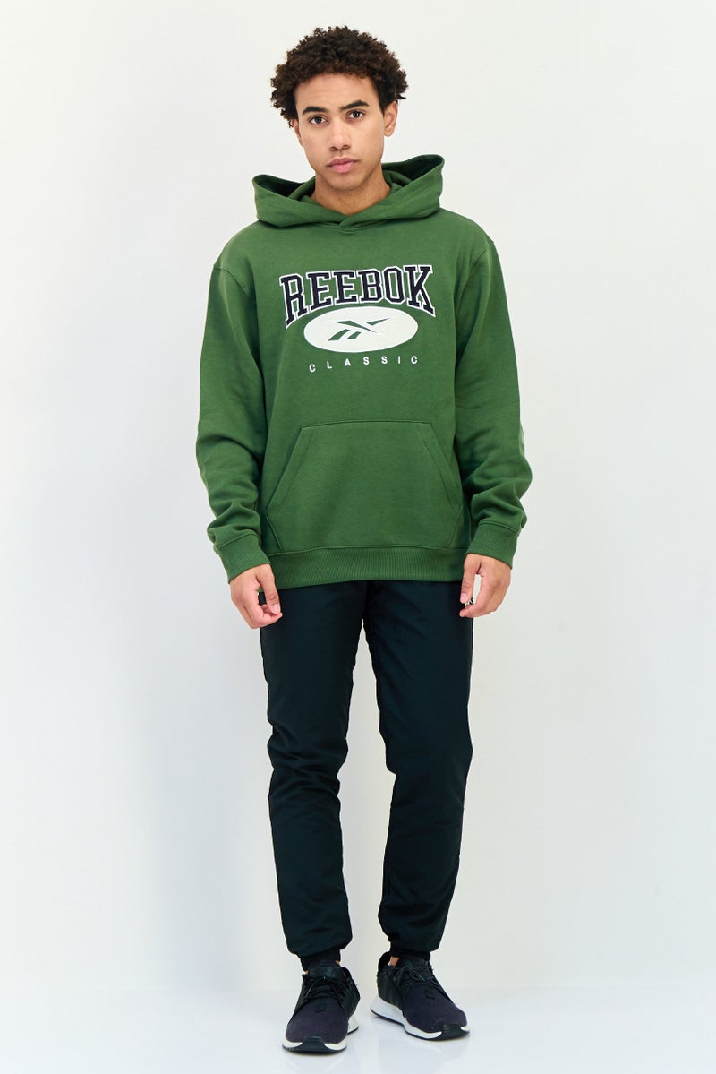 Reebok هودي رياضي للرجال بأكمام طويلة مناسب للخارج، زيتوني - Image 2