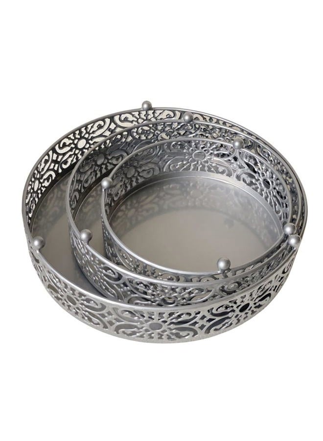 Amedoo Cake Stand Set, 3Pcs Round Metal Cake Stands, Dessert Cupcake Pastry Candy Display Plate for Wedding, Event, Birthday Party (Silver Cake Stands / 3 Pcs) - Image 5