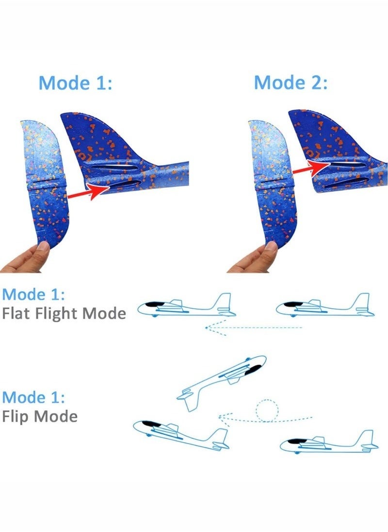 Zashe 2 Pack LED Light Airplane, 17.5" Large Throwing Foam Plane, 2 Flight Mode Glider Plane, Flying Toy for Kids, Outdoor Sports Toy, Birthday Party Favors  - Image 4