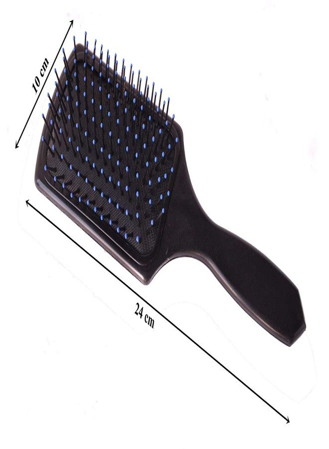 E-DUNIA Professional Smart Look Big Hair Paddle Rectangular Cushion Brush (1) & Brush For Blow Drying Roller Hair Brush (1) & Black Carbon Rat tail, Sectioning comb with Steel Handle (1) [ Pack Of 3 ] - Image 2