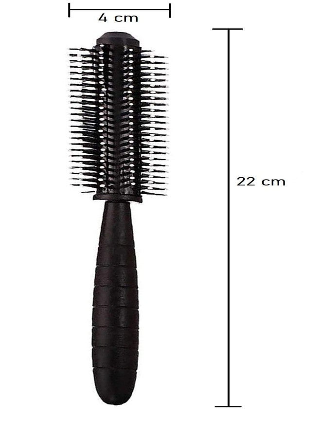 E-DUNIA Professional Smart Look Big Hair Paddle Rectangular Cushion Brush (1) & Brush For Blow Drying Roller Hair Brush (1) & Black Carbon Rat tail, Sectioning comb with Steel Handle (1) [ Pack Of 3 ] - Image 4