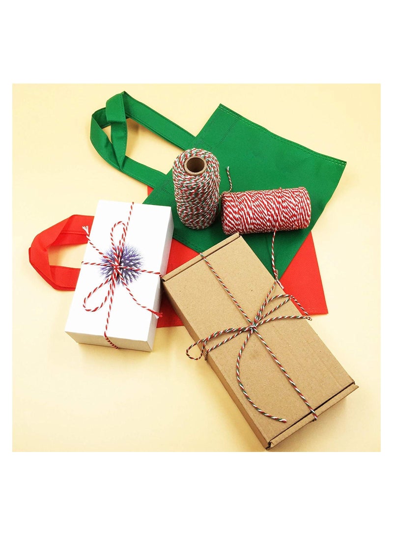 SYOSI 2 Rolls Colored Cotton Rope 200m Solid Wrapping Twine Durable Butchers String for Gift Meat Crafts Garden Wedding Decoration Packaging Thread - Image 2