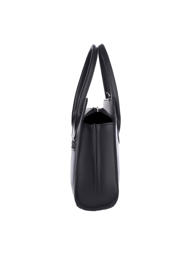 creeper Women’s Stylish Black Handbag with Shoulder Strap | Elegant PU Leather Tote Bag for Daily Use, Office, Travel & Casual Outings (Black) - Image 3