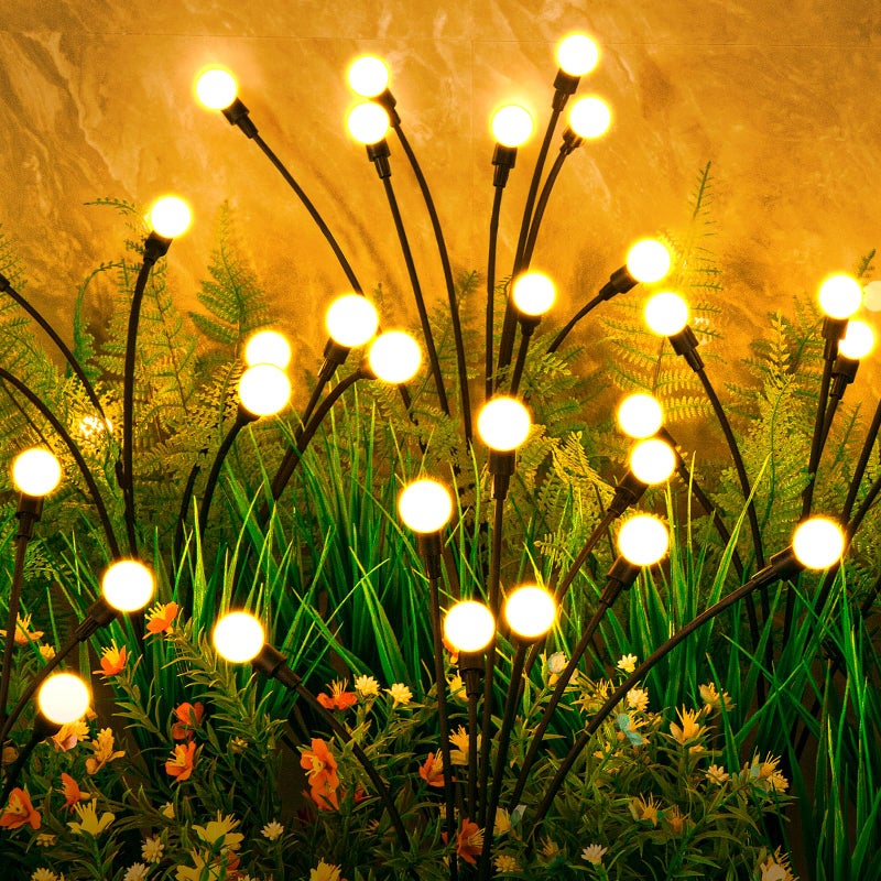 ASMAD Solar Lights Outdoor(6-Pack, 48 LEDs), Solar Garden Lights, Outdoor Decorations, Firefly Light for Patio Decor, Big Bulb, Unique Gifts for Women, Gifts for Grandma - Image 1