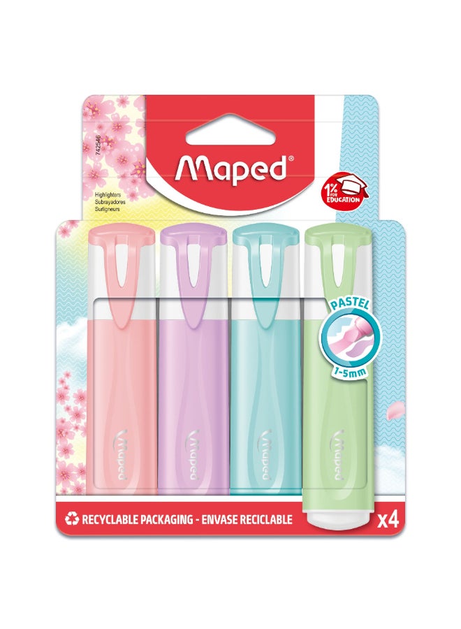 Maped Pastel Classic Highlighters X4 Wallet 